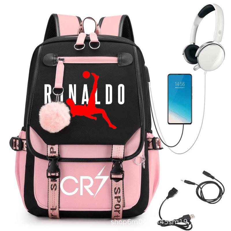 Large Capacity Schoolbag with Shoulder Strap; Student Three-piece Pencil Case Set