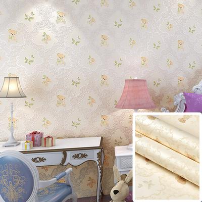 1PC 3D Bear Bedroom Background Living Room Decorative Cartoon Industrial Non-woven Fabric