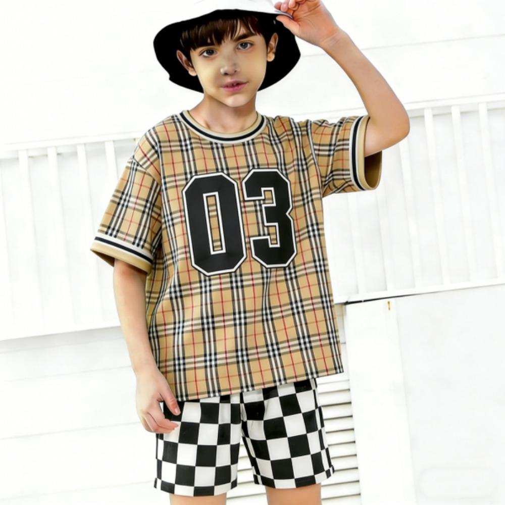 Number Printed Kids T-shirt and Shorts 2 Piece Set Summer Casual Outfit for Boys and Girls Kids Clothing