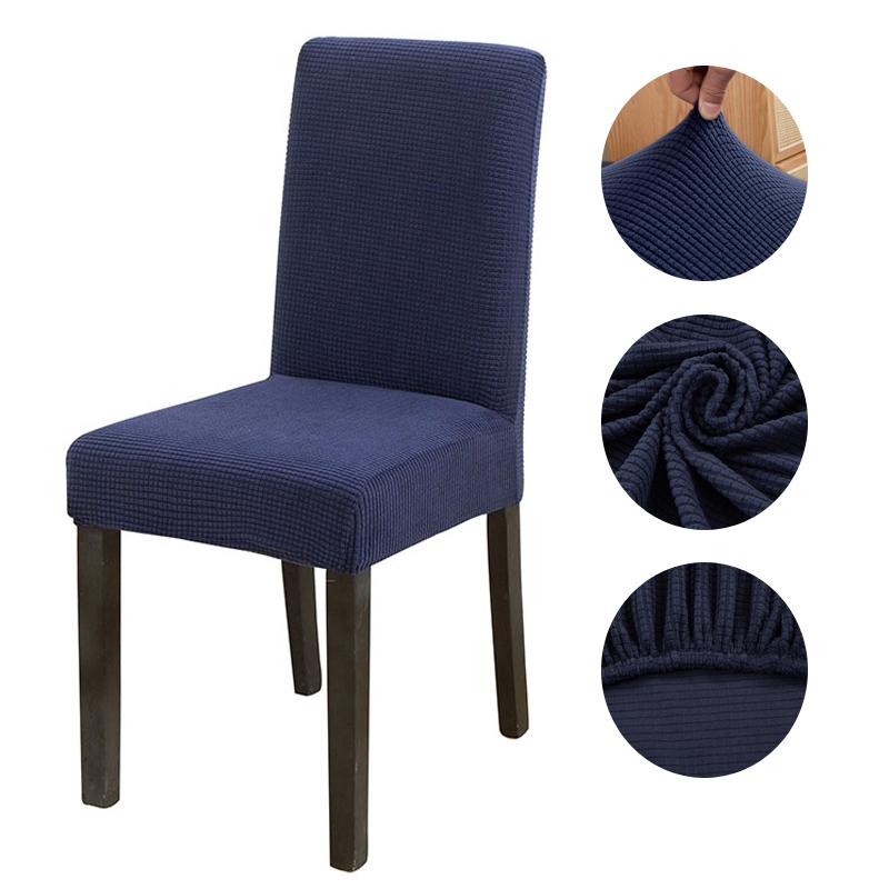 Solid Jacquard Chair Covers Stretch For Wedding Dining Room Office Banquet Housse De Chaise Chair Cover