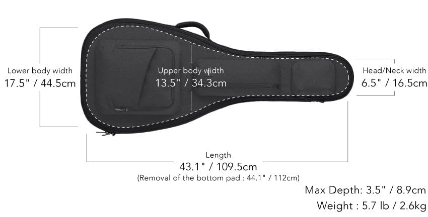 Basiner Basiner Guitar Case ACME Series Guitar Gig Bag Charcoal Grey Semi-Acoustic (Gig Case) ACME-SH [ ]