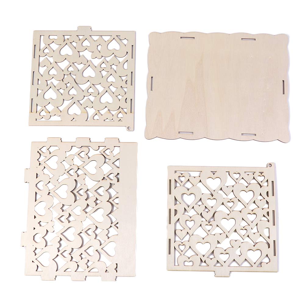 With Pattern Invitation Gift For Wedding Card Party Supplies Card Box Wedding Decoration Wooden Box