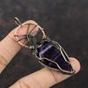 Chevron Amethyst Pendant Copper Wire Wrapped Pendant Elegant Pendant Gemstone Pendant Wire Wrap Jewelry Gift For Her Handmade Copper Jewelry