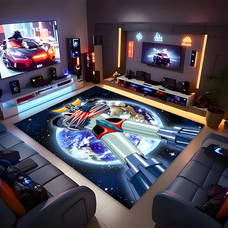 1pc UFO Robo Grendizer1 Print Area Rug - Soft, Washable Non-Slip Indoor Mat for Office Chairs, Living Room, Home Office Decorative Rug