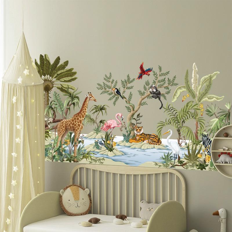 New Forest Animal Self-adhesive Wall Sticker Children's Room Bedroom Background Decorative Wall Sticker