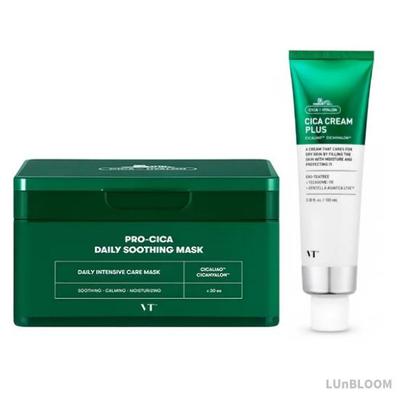 [Duo Set] Pro CICA Denní zklidňující maska 30 kusů + CICA krém Plus 100 ml (+Dárek zdarma)