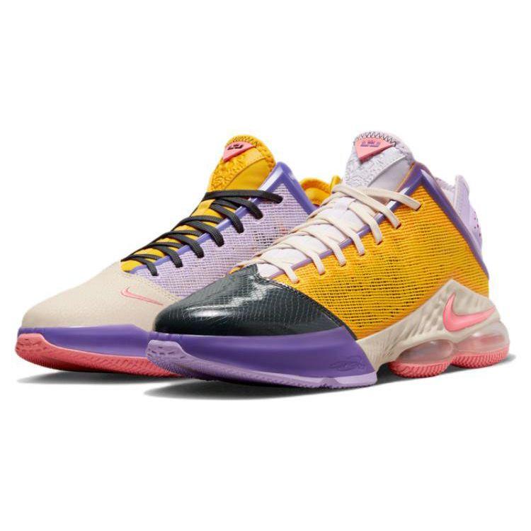 Nike LeBron 19 Low Mismatch Unisex Sneakers Multi-Color Lilac Dark-Smoke-Grey DO9828-500