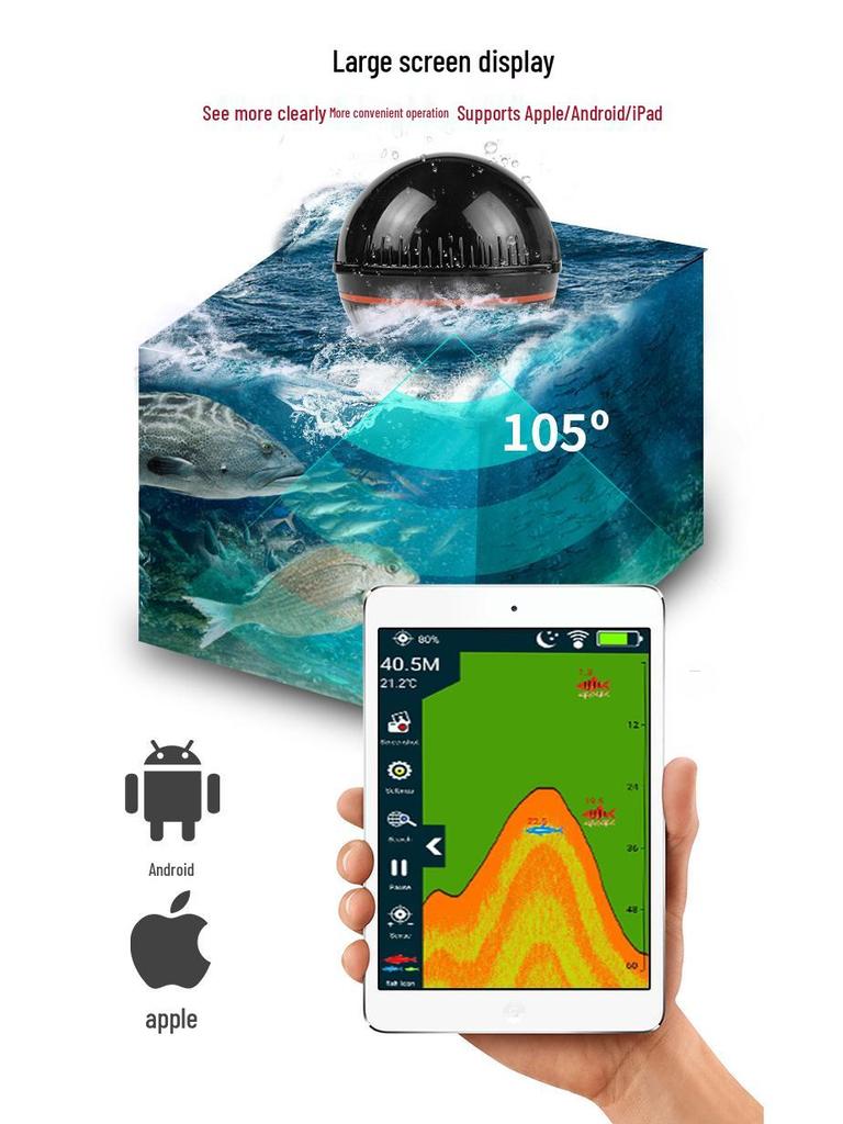 Erchang Bezprzewodowa Echosonda Bluetooth: Inteligentny Sonar do Wędkarstwa Podwodnego w Wysokiej Rozdzielczości