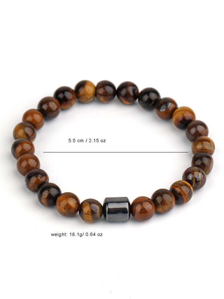 Black Stone Tiger Eye Magnetic Beaded Bracelet