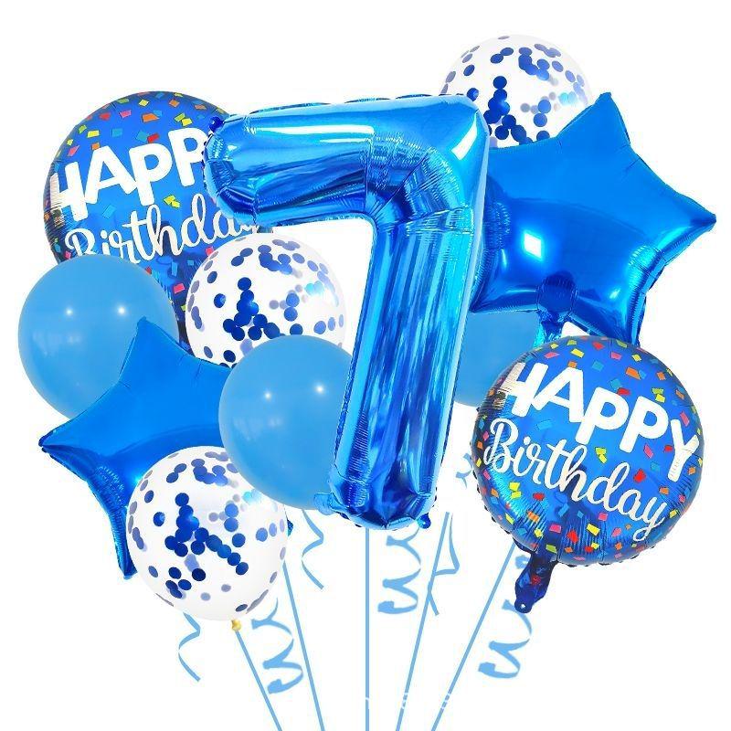 32" Blue Star Aluminum Foil Balloon Set for Birthday Party Decor