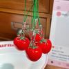 Decorative Pendant with Lanyard 1:1 Realistic Red Tomato Shape Keychain Bag Charm Mobile Phone Hanging