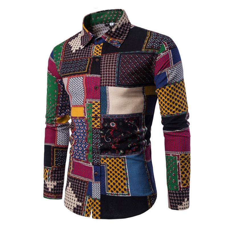 Fashion Mens Summer Casual Dress Shirt With Vibrant Floral Design And Comfortable Cotton Blended Fabric