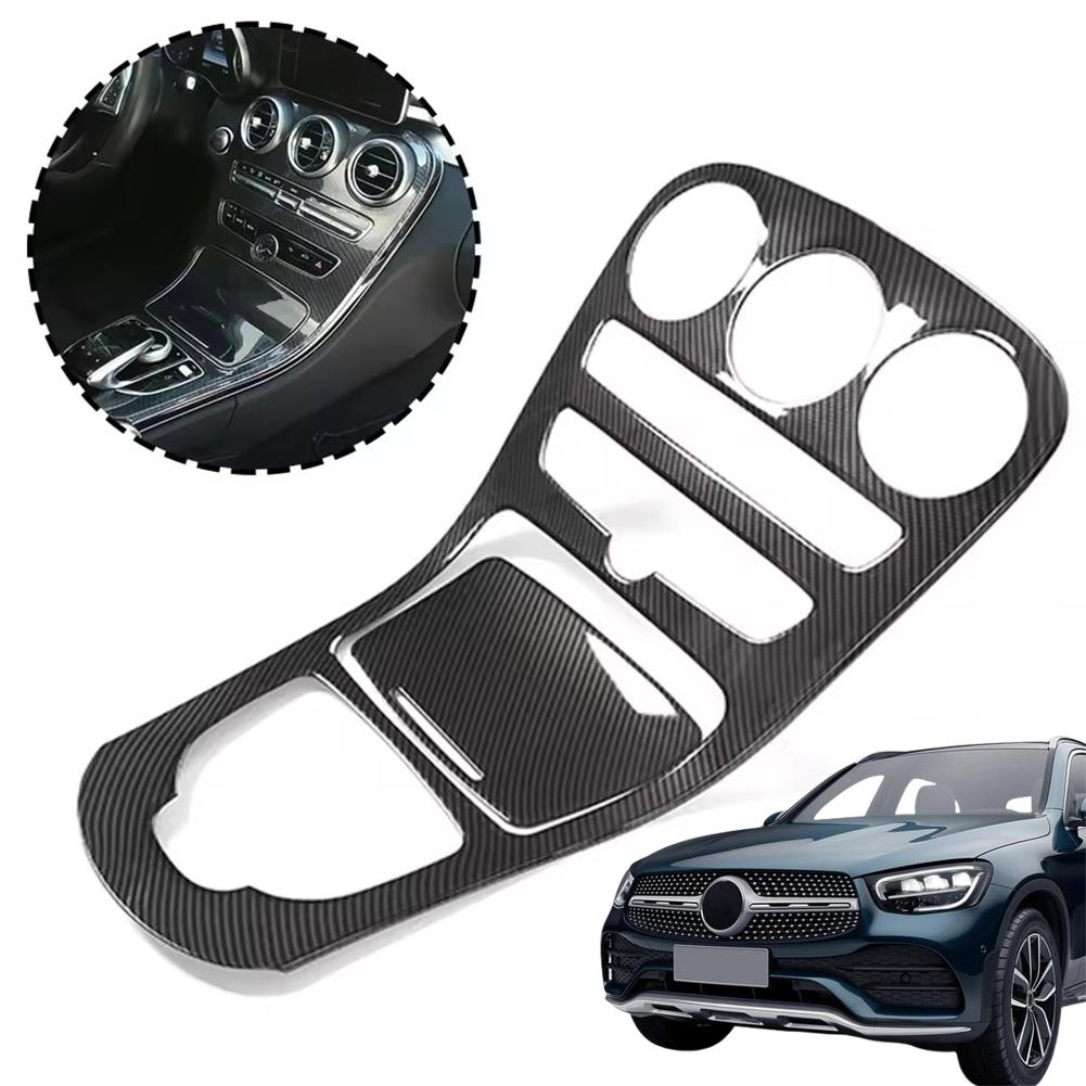 Carbon Fiber ABS Center Console Decoration Panel Cover Trim For C Class W205 2019-2020 For GLC Class X253 2020 Car Accessories