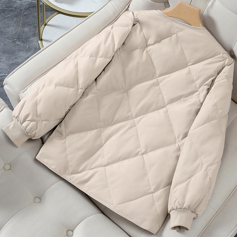 Chaqueta Corta Acolchada de Algodón y Plumas para Mujer Otoño e Invierno Chaqueta Acolchada de Algodón Actualizada para el Día a Día