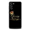 Couple Style Cartoon Crown king Queen Phone Case For Samsung Galaxy S24 S23 S22 S20 Ultra S21 FE 5G S10 S9 Plus S10E S8 Cover