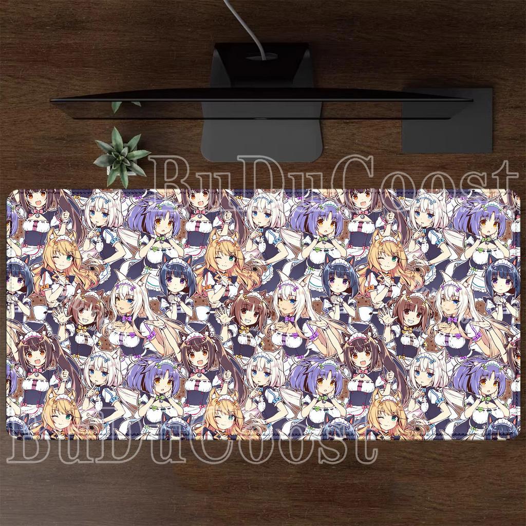 Nekopara Gaming Mousepad Speed HD Printing Anime Girl Desk Mat PC Office Accessories Keyboard Esports Nonslip Base XXL Mouse Pad