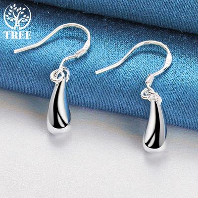 925 Sterling Silver Water Droplets Raindrops Drop Earrings Jewelry