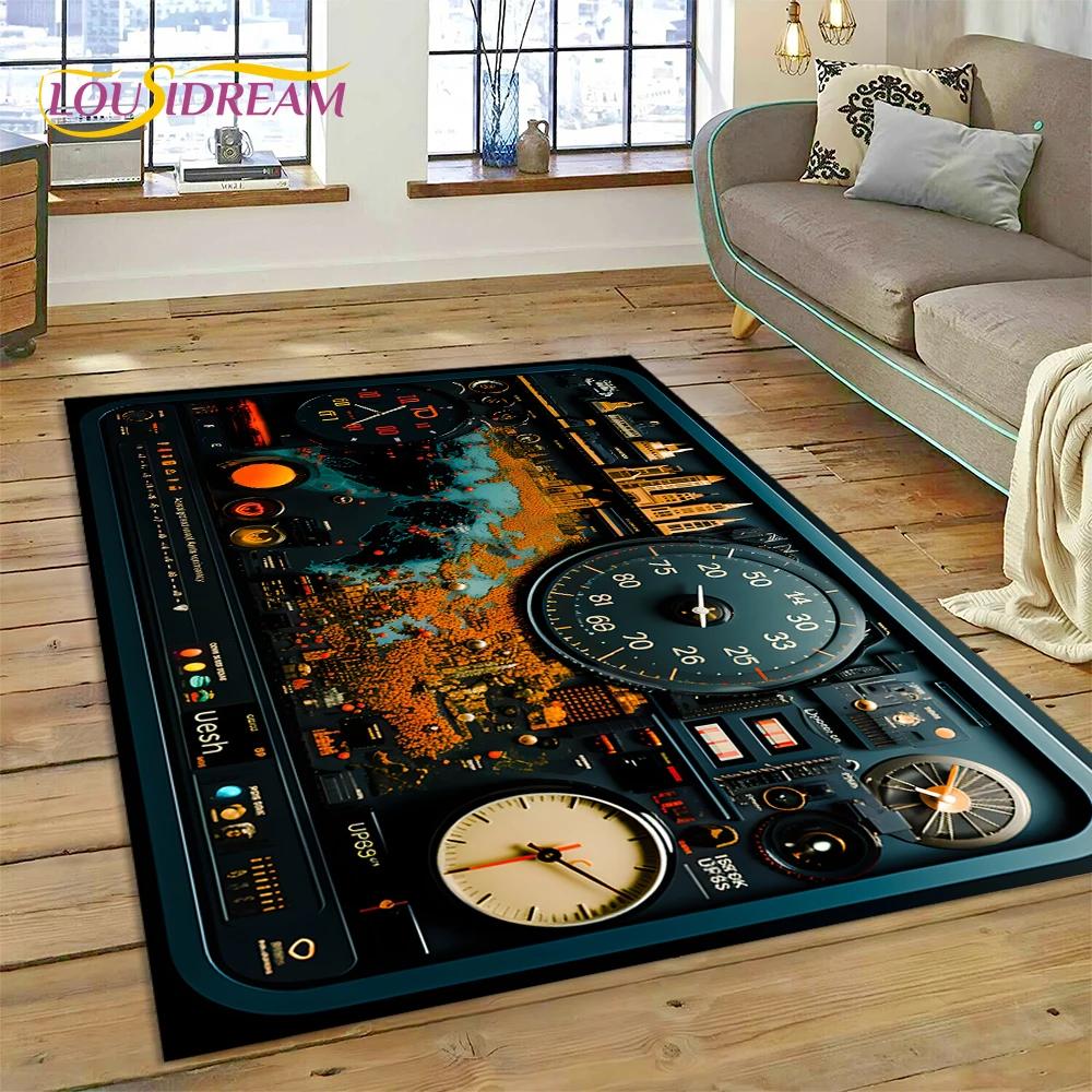 Řízení letadla Kokpit Kabina Kosmická loď Palubní deska Koberec Kobereček pro Obývací pokoj Ložnici, Protiskluzová Dekorace na Pohovku Rohožka Moto