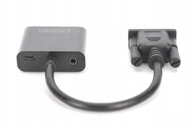 Kabel adapter DIGITUS VGA do HDMI 1080p FHD audio 3.5mm MiniJack