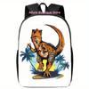 Casual Backpack, Laptop Bag, Black Carry-on Luggage, Adjustable Shoulder Strap, Sports Style, Cartoon Print Design Colorful Pers