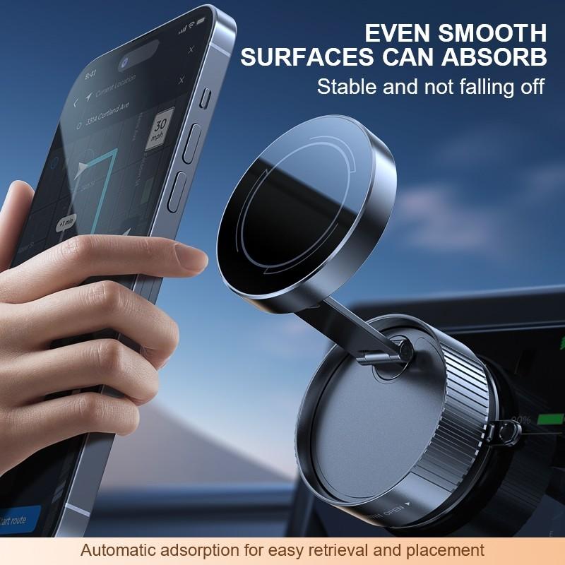 Intelligent 360 ° Rotatable Vacuum Car Phone Holder Foldable Magnetic Vacuum Adsorption Car Bracket Universal Folding Holder