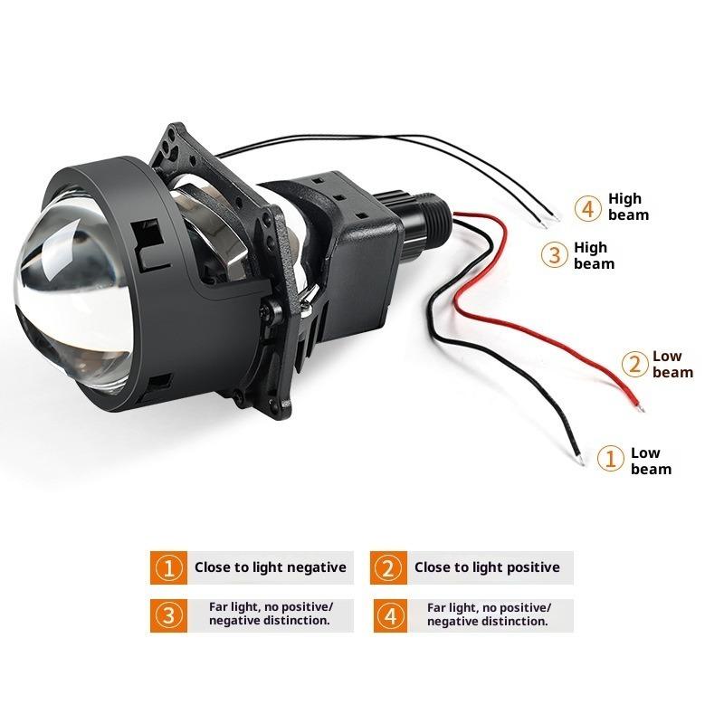 A3 + Car LED Headlight 2.5/3 Inch Lossless Bifocal Lens H4H7 Double Lamp Cup 60W High Power Laser Lens