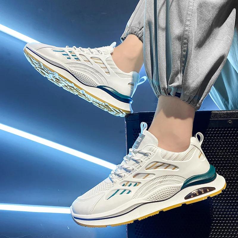Fashion Men Breathable Sports Casual Shoes Lightweight Sneakers White Outdoor Mesh Non-slip Shoes Men New Athletic Jogging Tennis Shoes