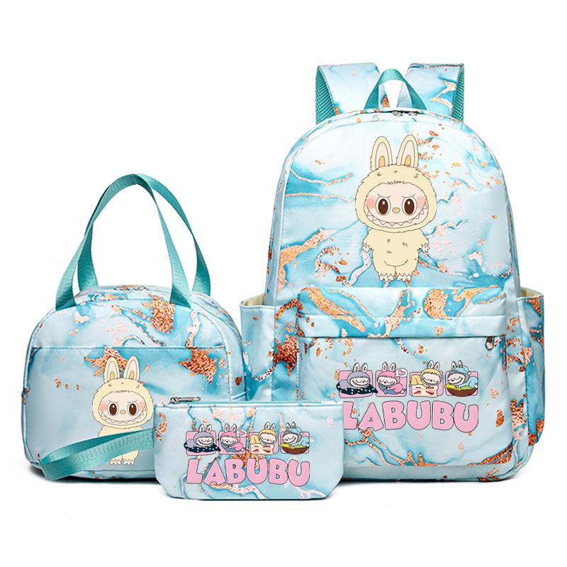 3 Buc/set Rucsac Drăguț Imprimat Geantă de Prânz Etui pentru Creioane Adolescent Băiat Fată Rucsac Student Zimomo Ghiozdan Femei Geantă de Călătorie Cadou