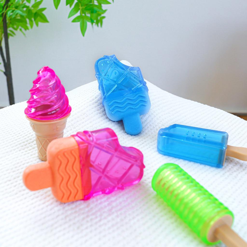 Freezable Dog Squeak Toy TPR Chew Popsicles Shape Toy with Squeaker Ice Lolly Squeak Sound Toy Popsicles