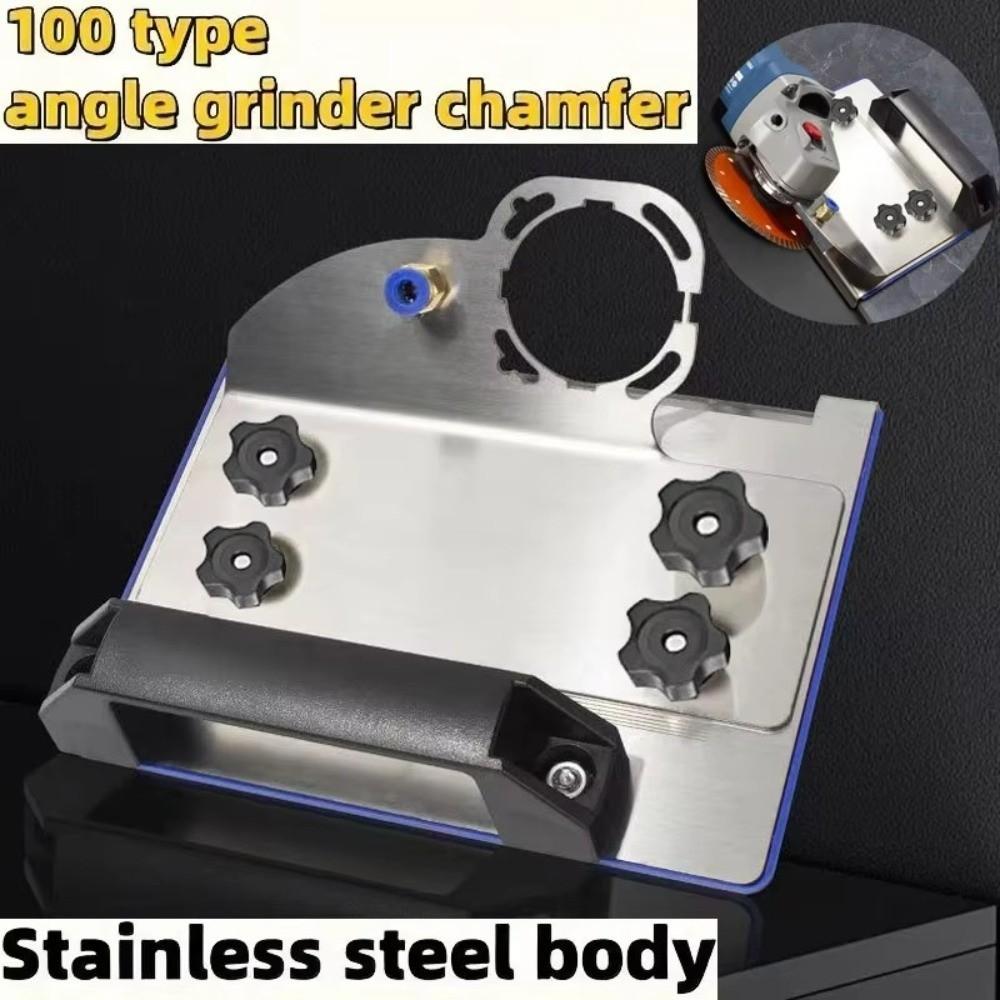 Portable Angle Grinder Stand Stainless Steel Adjustable 45 Degree Chamfering Stand Bracket Edge Trimming Accessory Woodworking