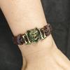 Gewebtes Leder Wolfskopf Armband - Verstellbarer Tibetischer Ethno-Stil