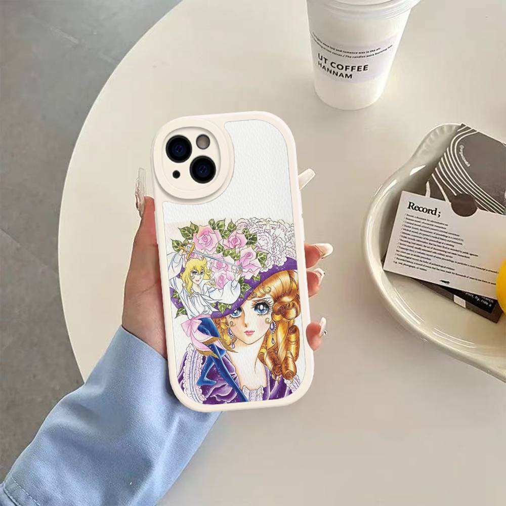 Rose Of V-Versailles Lady Oscar For IPhone 16 15 14 16E 13 12 11 Pro Max Plus Phone Leather Case
