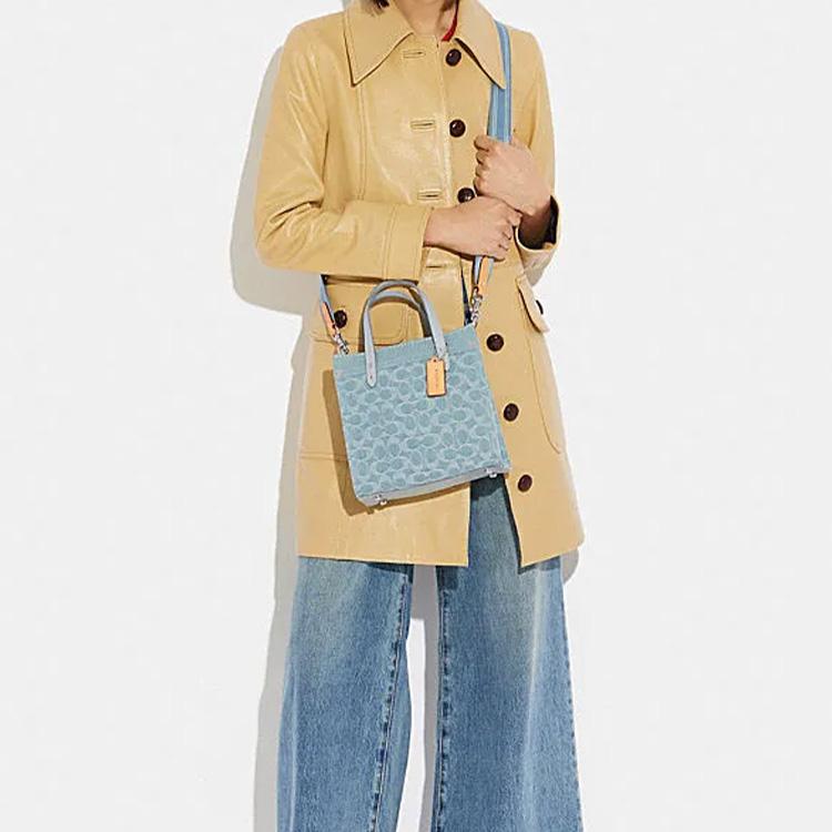 New COACH Field Fabric Tote Bag Shopping Bag Shoulder Bag Crossbody Bag Handbag Small Size Women's Blue CJ853-LHPBU