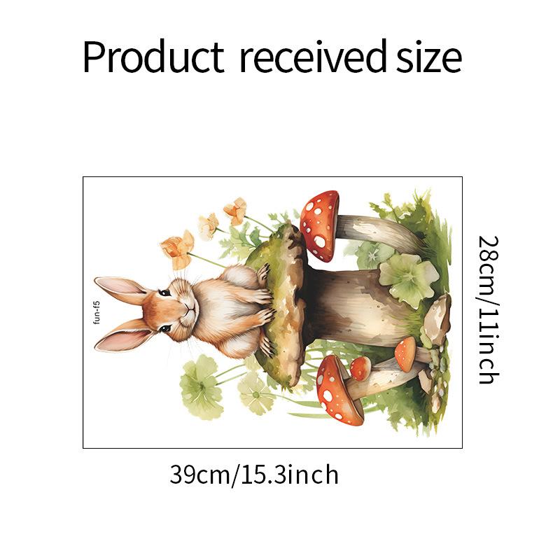 

Мультфильм милый кролик гриб цветы детская спальня гостиная настенные украшения настенные наклейки 28*39CM/fun-f5