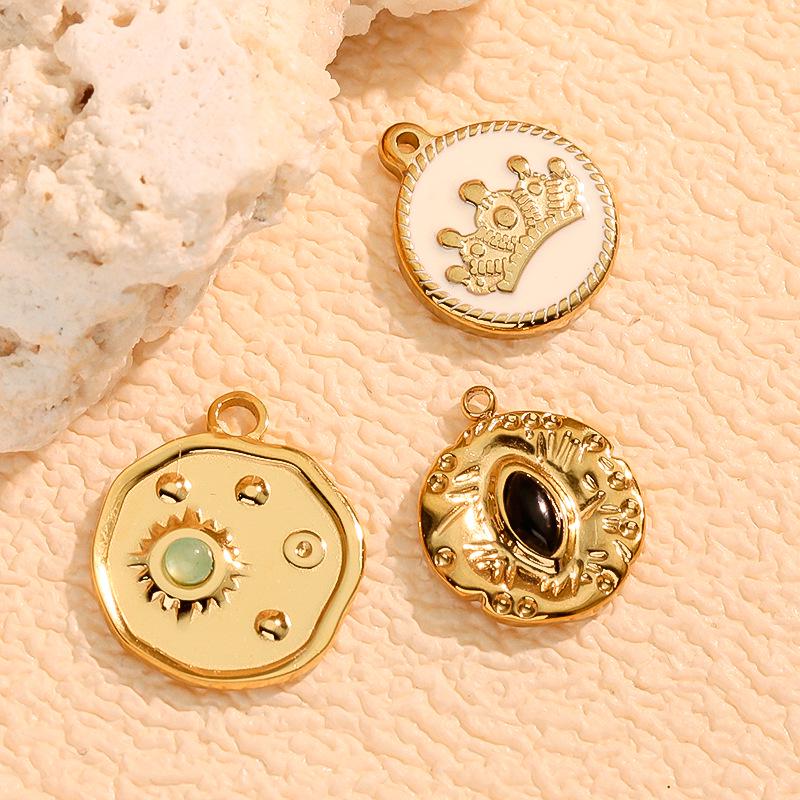 European-American Style Turquoise Cat's Eye Stone Stainless Steel Jewelry Set