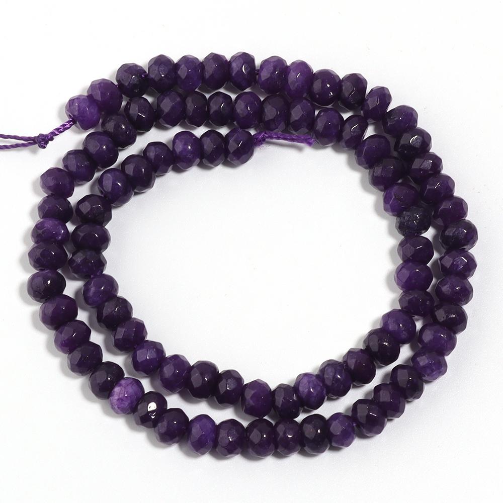 1 Strand 6x4mm Faceted Abacus Beads Colorful Natural Stone Beads Loose Bead For Jewelry Making DIY Loose Beads Bracelet Necklace