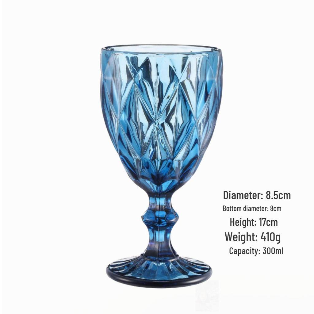 Vintage Embossed High-Footed Red Wine Glass with Bubbles - Wedding Decoration, Child-Friendly, Thickened Design