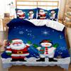 Christmas Duvet Cover Set Cartoon Merry Chirstmas Bedding Set Happy Santa Claus Polyester Quilt Set Pillowcase Double Queen King