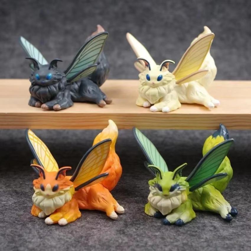 Butterfly Cat Silkworm Moth Cat Statuette Assembling Toys Ornament Cartoon Action Desktop Decorate Home Decoration Accessories