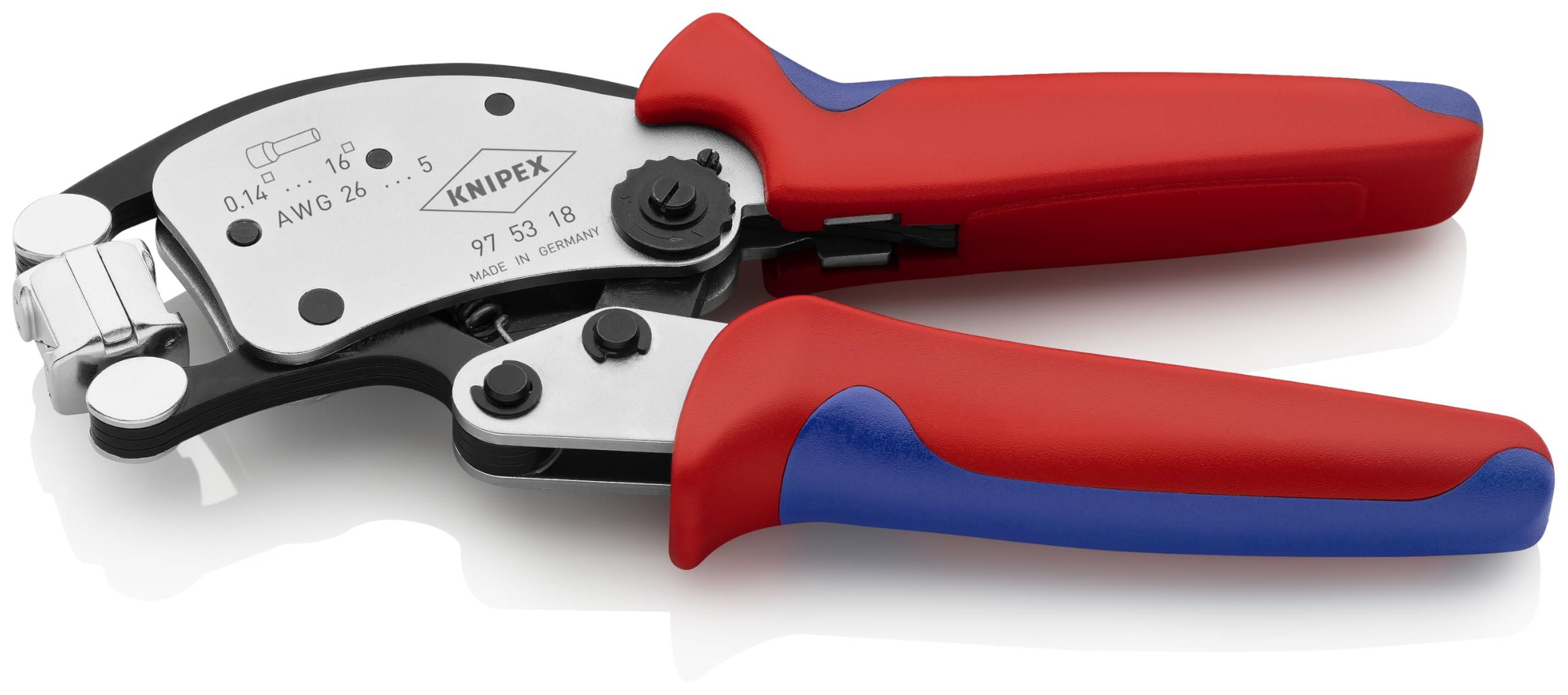 

KNIPEX Клещи для обжима наконечников проводов Мульти-регулируемые 9753-18 серый