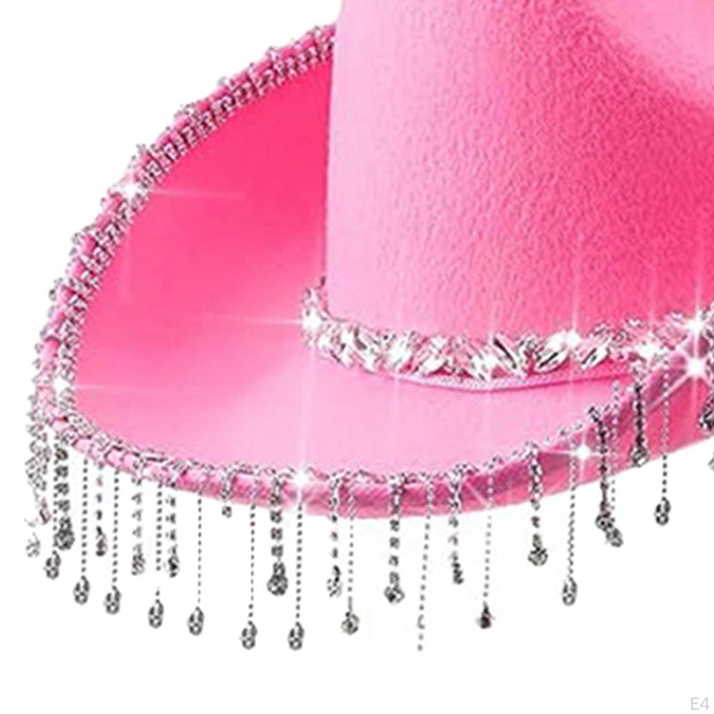 Cappello da Cowboy con Bandana Frangiata, Cappello con Strass Brillanti, Sciarpa per la Testa, Cowgirl da Sole