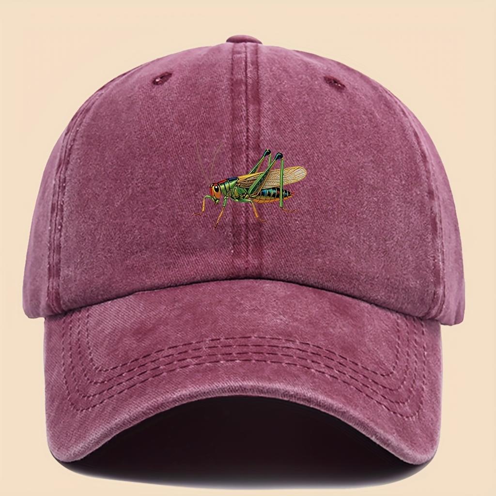 Pc Exquisite Printed Baseball Cap with Stylish Cricket Design InsectThemed Duckbill Hat Adjustable Size Breathable Comfo