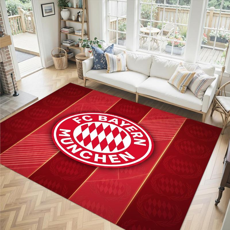 Diseño del Bayern de Múnich Alfombra de Terciopelo de Cristal Acogedora No?Alfombra Estampada Antideslizante Para Dormitorio Sala de Estar Entrada