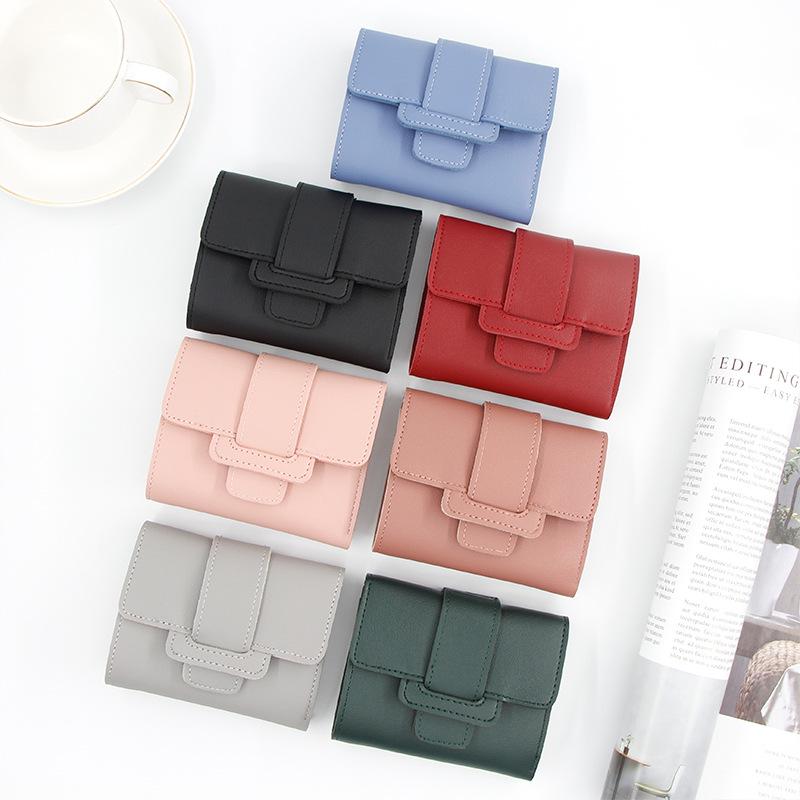 Korean Style Women's Tri-fold Candy Color Wallet & Coin Purse