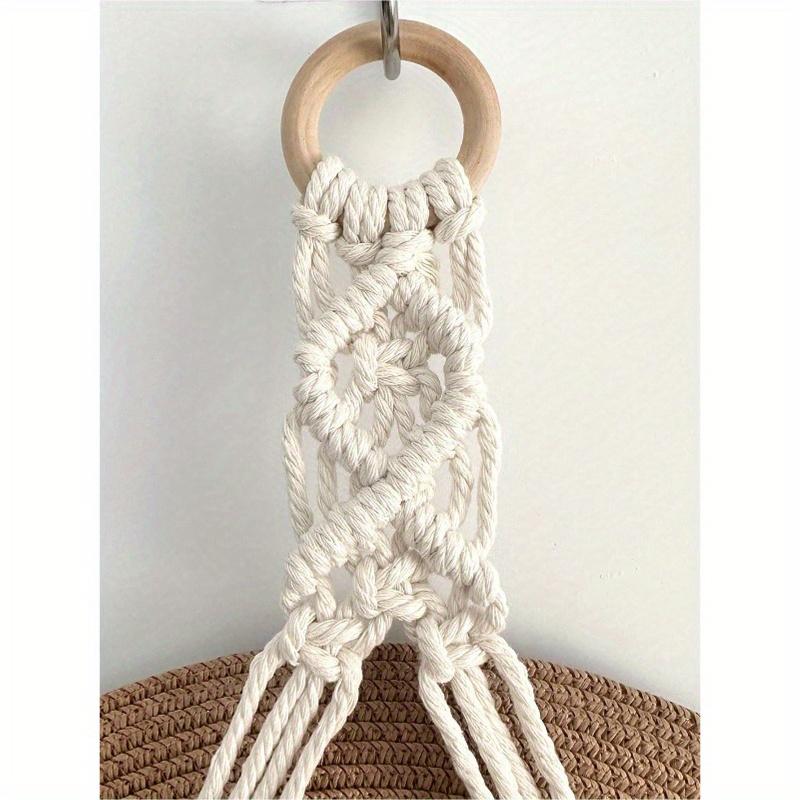1pc/1 Set Macrame Wood Hat Rack Woven Hat Rack Handmade Hat Organizer Wall Hanging Shelves Cowboy Cap Rack for Baseball Dormitory Study Over Door