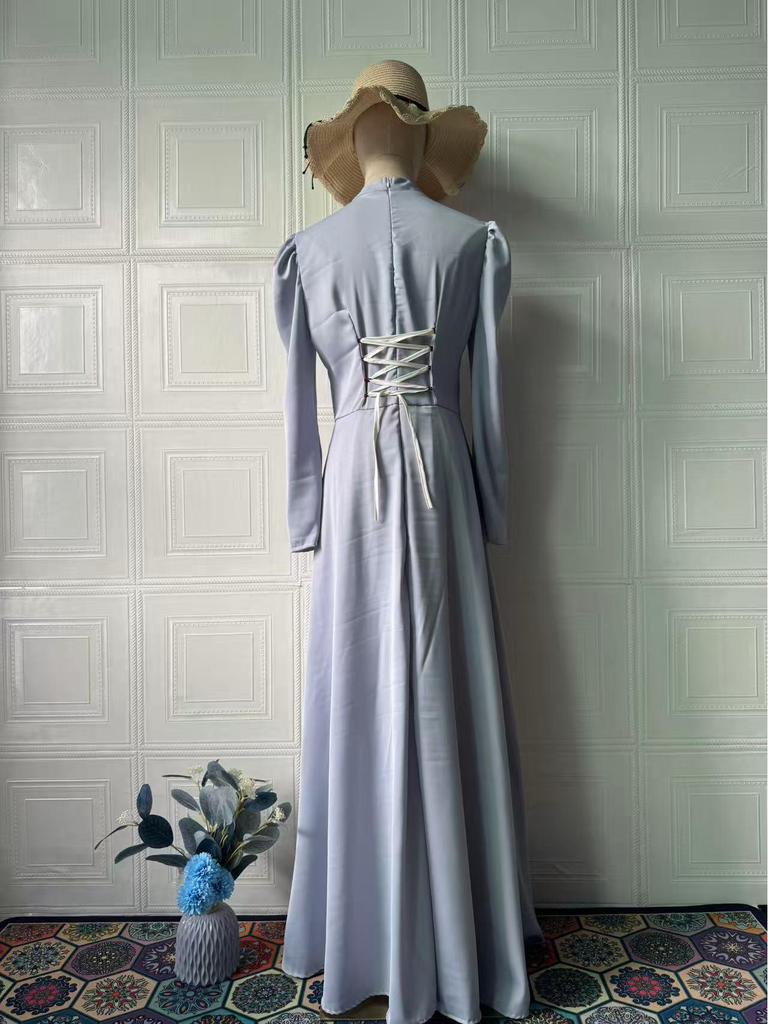 Elegant European & American Patchwork Long Dress - 2025 Collection