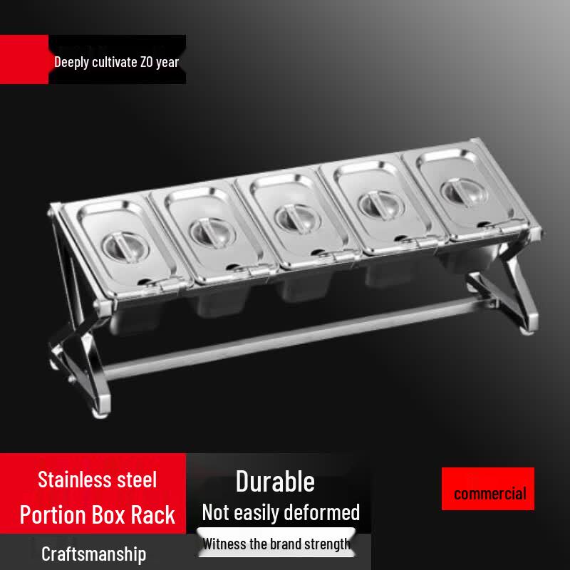 Stainless Steel 1/9 Condiment Dispenser Rack Set