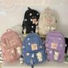 Roztomilé dámské batohy Vodotěsný Nylonový školní batoh s mnoha kapsami pro studentky Dívky Kawaii Laptop Book Pack Mochilas