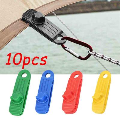 10PCS Outdoor Tarpaulin Clips Camping Tents Awning Wind Rope Clamp Equipment Plastic Clip Buckle Fixed Jaw Grip Hook Accesorios