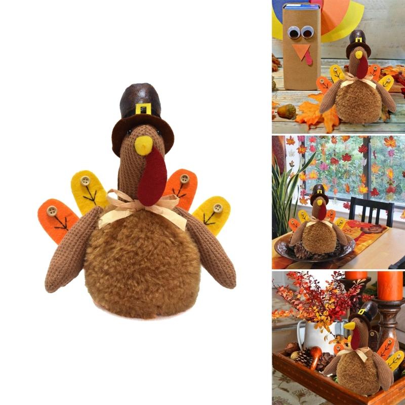 Turkey Figurine Statue for Thanksgiving Celebration Festival Tabletop Decoration Harvest Festival Holiday Ornament
